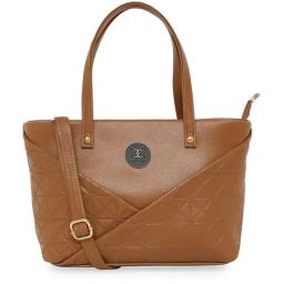 Esbeda Brown Geometric Small Tote-17
