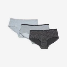 Wunderlove by Westside Charcoal Printed Cotton-Blend Briefs - Pack of 3-10
