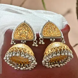 Fida Dome Shaped Jhumkas Earrings-image-60