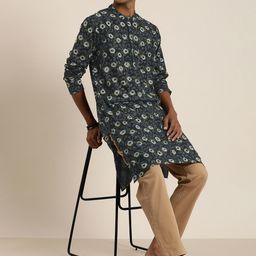 Taavi Indigo Soiree Floral Printed Kurta-36