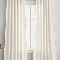 HOMEMONDE White 2 Pieces Cotton Door Curtain-58