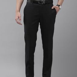 Park Avenue Men Checked Mid-Rise Formal Trousers-image-99