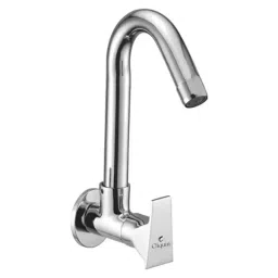 Cliquin Opera Series Wall Mount Brass Sink Cock with Wall Flange in Chrome Finish-image-65