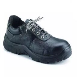 Udyogi Steel Toe Safety Shoes Low Ankle PU Sole Single Density Black Genuine Leather Size UK 11, Edge EX-image-8