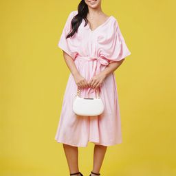 Loomfresh Women V-Neck Extended Sleeves Fit & Flare Dress-image-111