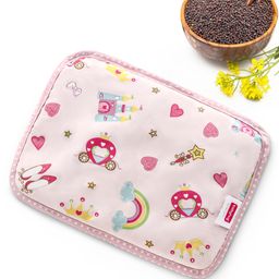 Babyhug Head Shaping Mustard Seed Rai Pillow With Lavender Essential Oil Castle Print - Pink-28