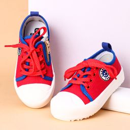 Cute Walk by Babyhug Lace Up Casual Shoes Smiley Applique - Red-image-97