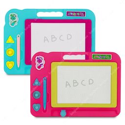 Baybee Magnetic Writing & Drawing Erasable Board Slate With Stamps & Pen Pack of 2  - Blue-image-98