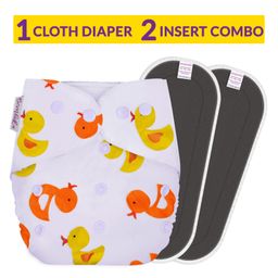 Bembika Reusable Cloth Diaper With 2 Inserts  Yellow-8