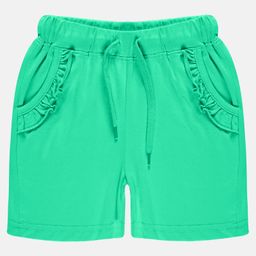 Kiddopanti Frill Detailed Pocket Hot Shorts - Aqua Green-image-59
