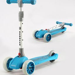 Play Nation Road Runner Foldable Kids Kick Scooter with LED Wheels Wide Standing Deck & 3-Level Adjustable Handlebar - Blue-26