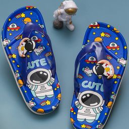 Yellow Bee EVA Astronaut Printed Flip Flops- Dark Blue-image-98
