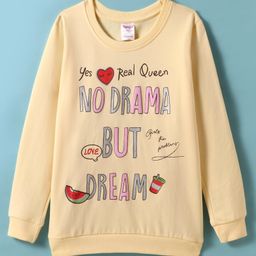 Tango Looper Knit Full Sleeves T-Shirt Text Print - Light Yellow-image-20