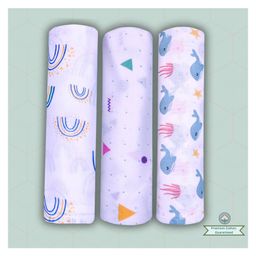 LazyToddler Multipurpose Swaddle Wrap 100% MuslinPack of 3 Shapes Print- Multicolour-picture-7
