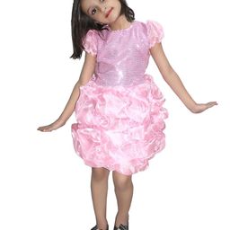 Kaku Fancy Dresses Christmas Theme Half Sleeves Costume - Pink-image-9