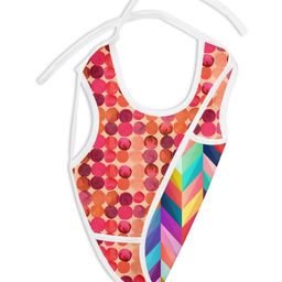 SuperBottoms Printed Apron Style Reversible Bib with Crumb Catcher | Color Pop & Lil Crush-image-92