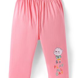 Tango Single Jersey Knit Full Length Lounge Pant with Bear Print - Coral-picture-21
