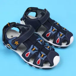 Cute Walk by Babyhug Velcro Closure Sandals with Football Applique - Blue-picture-30