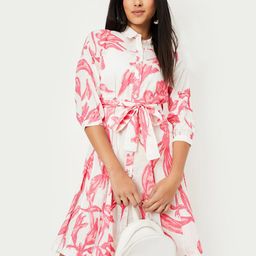 max Floral Print Shirt Dress-image-16