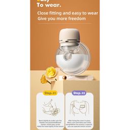 zikku AHC Hands-Free Wearable Breast Pump for Breastfeeding Mothers with Adjustable Suction Levels, Compact & Quiet Design, Comes with Touchpanel, 4 Modes, and 9 Suction Adjustments. image 3