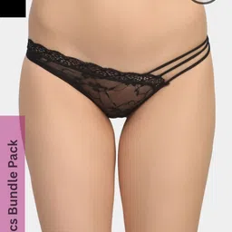 sweetflirt enterprises SweetFlirt Strappy Lace Hipster Seamless 2 pcs Combo Panty-picture-19