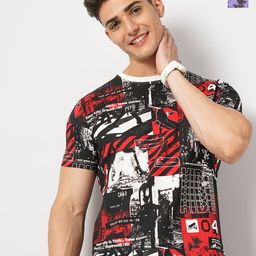 The Indian Garage Co Men Pack Of 2 Printed Round Neck T-shirts-image-92