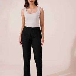 Go Colors! Black Mid Rise Formal Trousers-image-64