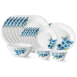 Larah by Borosil Flora White Opalware 21 Pieces Dinner Set-image-87