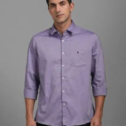 Louis Philippe Purple Slim Fit Solid Shirt-image-22