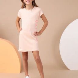 U.S. Polo Assn. Girls Beige Brand Printed A Line Dress-image-89