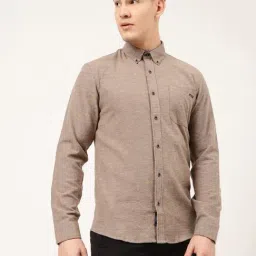 Lindbergh Brown Cotton Regular Fit Shirt-image-75