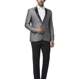 Park Avenue Grey Super Slim Fit Two Piece Suit-image-42