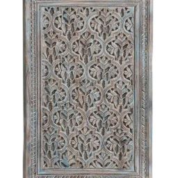 Artisans Rose Filigree Blue & Ivory Wooden Wall Art - Set of 1-14