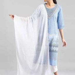 Aurelia White Cotton Dupatta-image-19