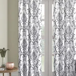 Romee Grey & White Velvet 7 ft Door Curtain - Single Piece-image-37