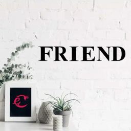 eCraftIndia 'FRIEND' Black Engineered Wood Wall Art Cutout, Ready to Hang Home Decor-10