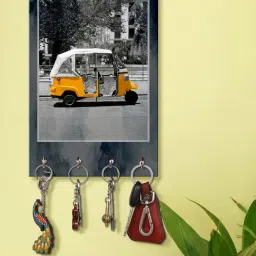 999Store Grey & Yellow MDF  Key Holder - Set of 1-16