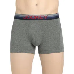Jockey Slate Grey Double Layer Contoured Pouch Trunks-image-3