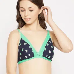 Clovia Green & Navy Non Wired Non Padded Plunge Bra-picture-28