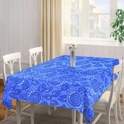 Klotthe Floral Blue 300 TC Others Rectangle 6-Seater Table Cover-image-98