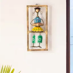 ExclusiveLane Hand-painted Multicolor Iron Rajasthani Dholak Artist Wall Hanging-picture-5