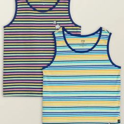 XY Life Kids Multicolor Striped Tank Top (Pack of 2)-image-63