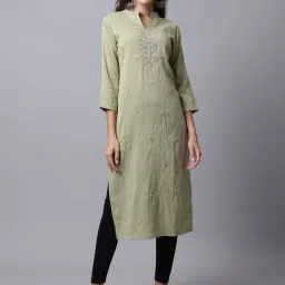 Rajnandini Pista Green Embroidered Straight Kurta-picture-29