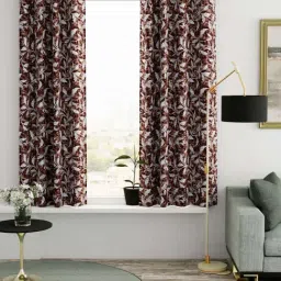 Bianca VILLA C`ESTA Brown Faux Silk 5 Ft. Window Curtain - Set of 2-26