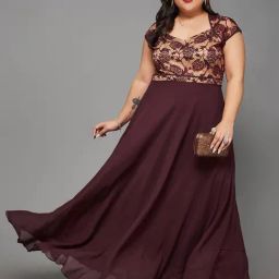 Miss Chase A+ Wine Floral Print Maxi Dress-image-57