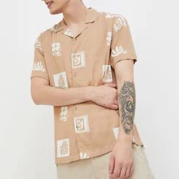 Fame Forever By Lifestyle Beige Regular Fit Printed Shirt-image-60