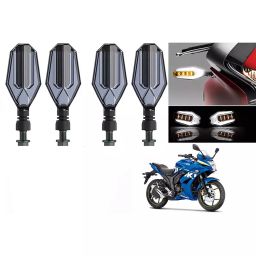 Cartronics U Shape White&Yellow Front & Rear Side LED Indicator for for Suzuki Gixxer 250(Pack of 4 Pcs)-18