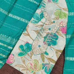 KALINI Women Multi Cotton Blend Embellished Handwork Unstitched Dress Material-picture-29