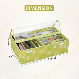 Kuber Industries Green & White Printed Set of 4 Reusable Drawer Organisers image 2