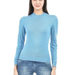 NUMERO UNO Light Blue Regular Fit Sweater-picture-14